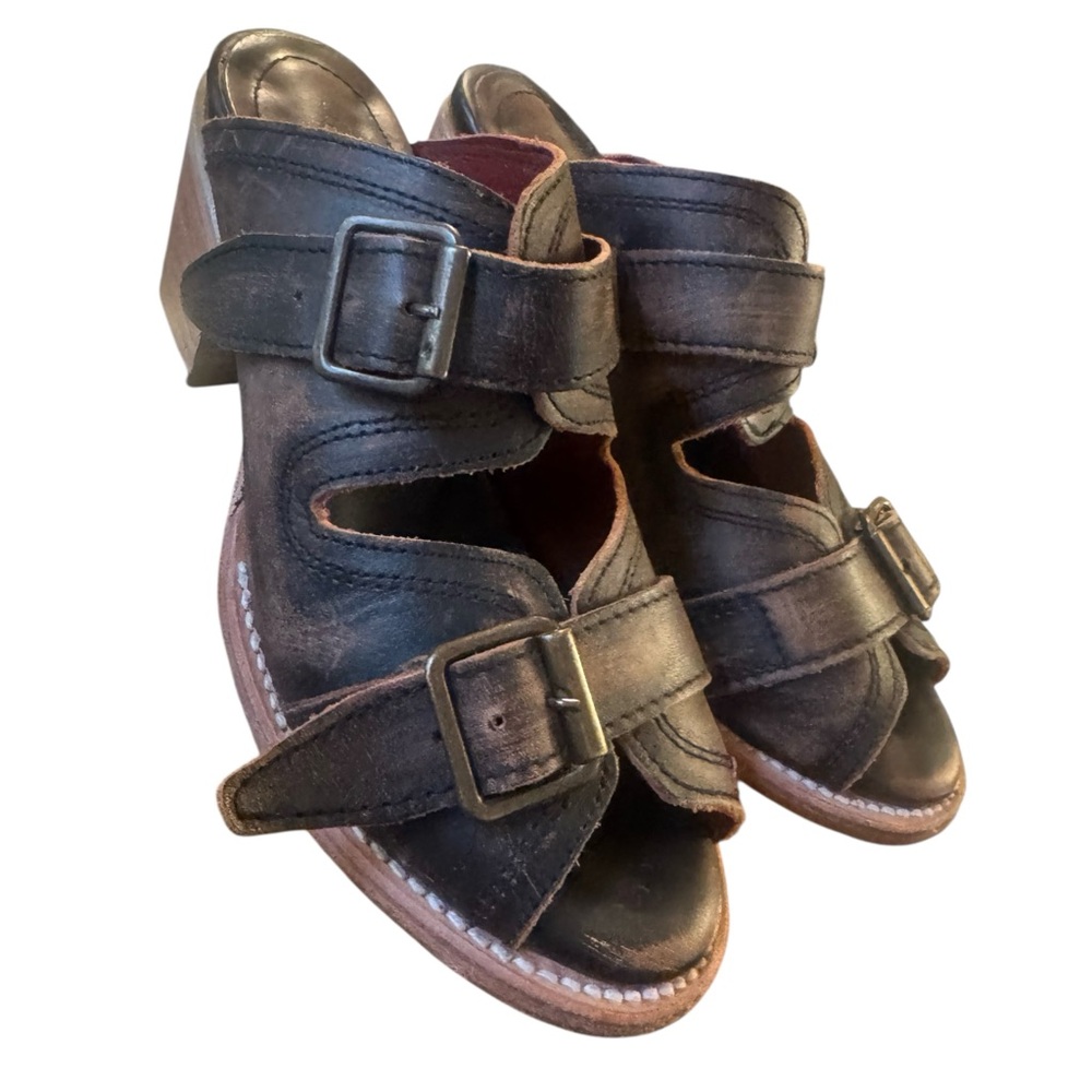 Freebird by Steven Black and Red Leather Caprice Sandals